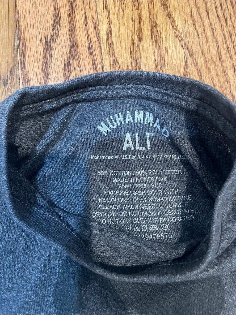 Charcoal Graphic Tee featuring Muhammad Ali - Casual Men’s Shirt - Picture 3 of 4